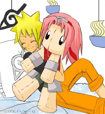 haruno sakura and uzumaki naruto (naruto and 1 more) drawn by emenyai