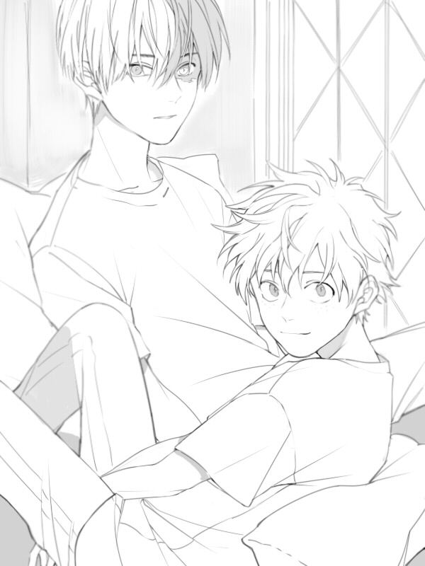 midoriya izuku and todoroki shoto (boku no hero academia) drawn by kiya