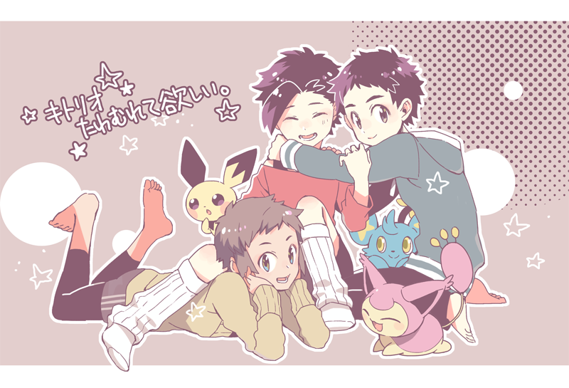 ethan, brendan, pichu, lucas, skitty, and 1 more (pokemon and 3 more) drawn by xichii
