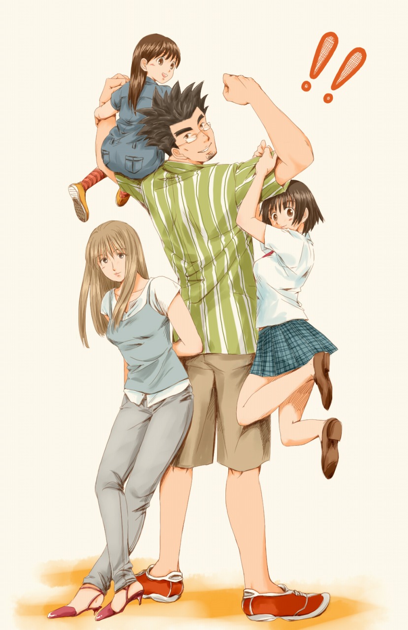 ayase fuuka, ayase ena, ayase asagi, and jumbo (yotsubato!) drawn by si_sya_mo