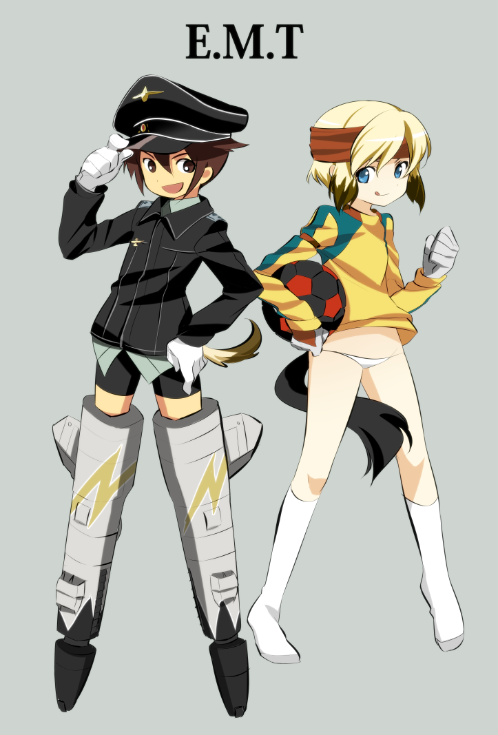 erica hartmann and endou mamoru (world witches series and 2 more) drawn by maetaku