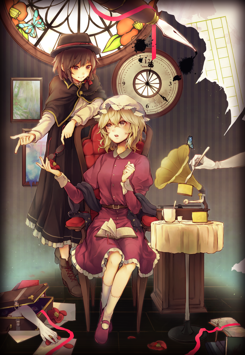 yakumo yukari, usami renko, and maribel hearn (touhou) drawn by gensou_aporo