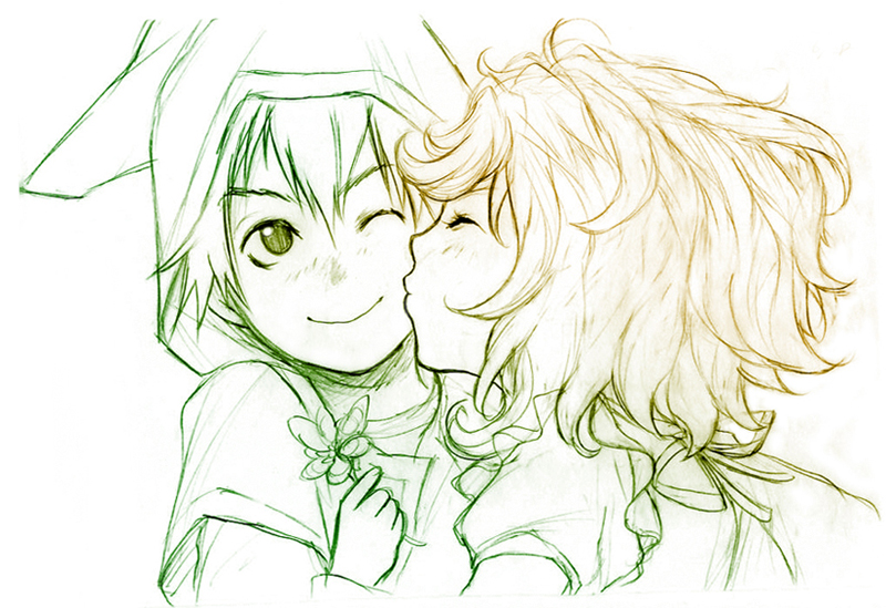maribel and hero (dragon quest and 1 more) drawn by mayakaek