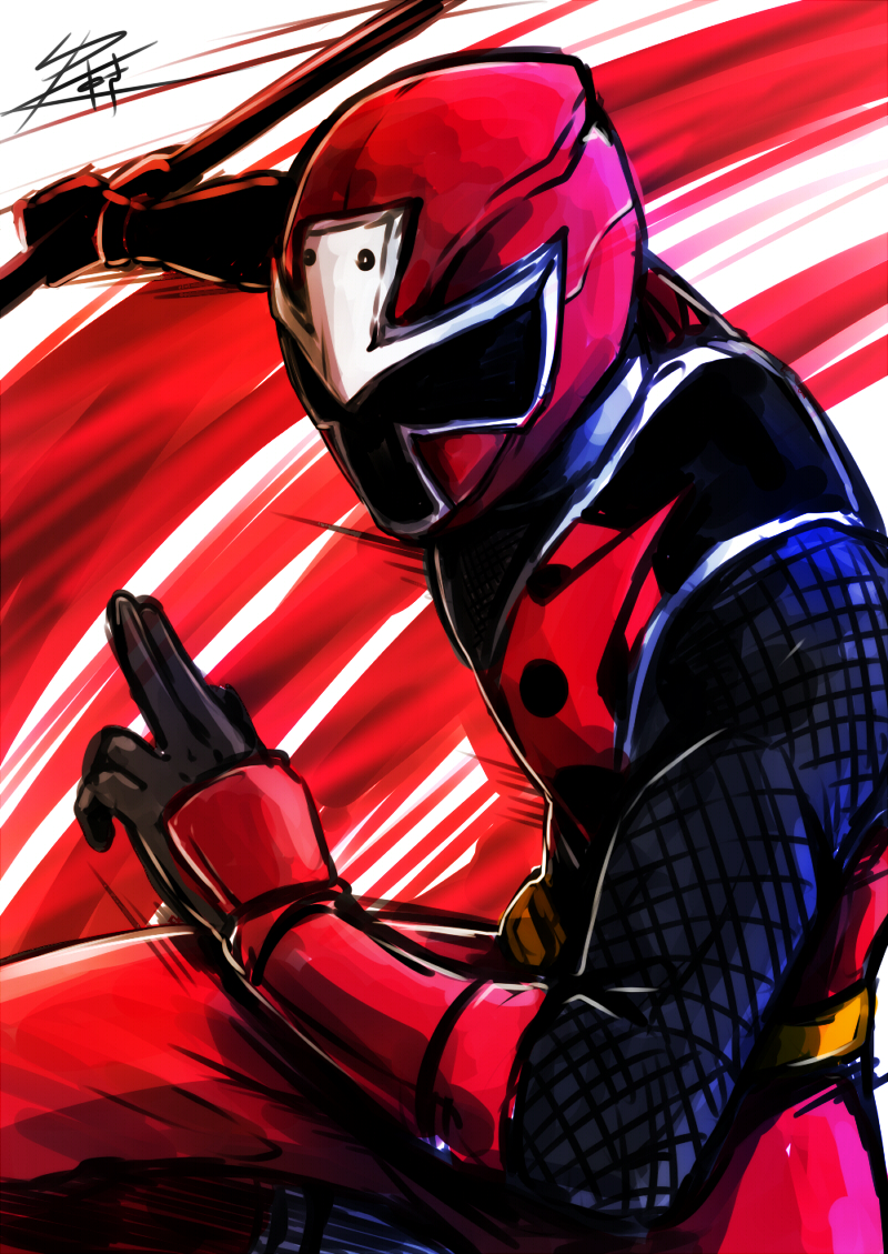 akaninger (super sentai and 1 more) drawn by yusuki_(fukumen)