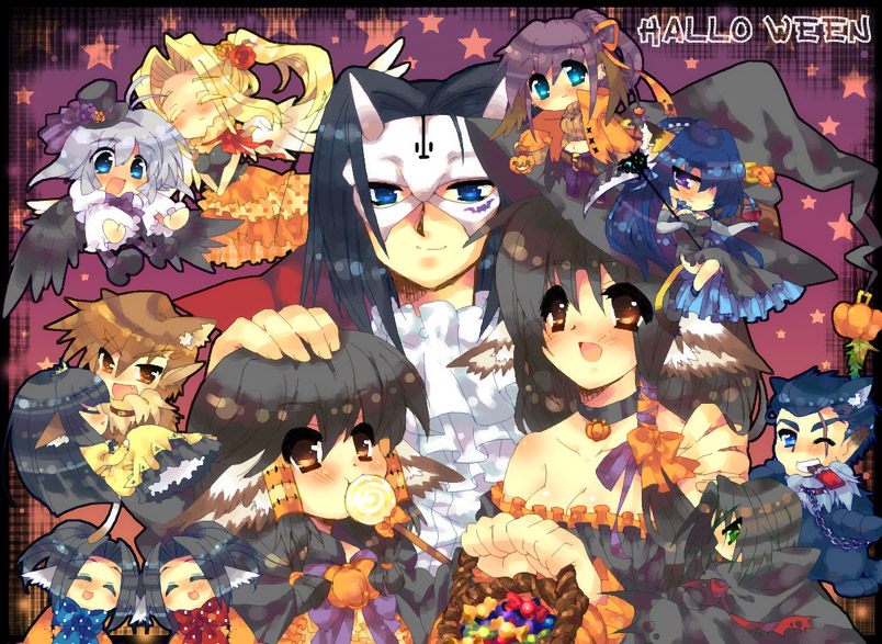 eruruu, aruruu, karulau, touka, camyu, and 8 more (utawarerumono) drawn by harenotihimawari