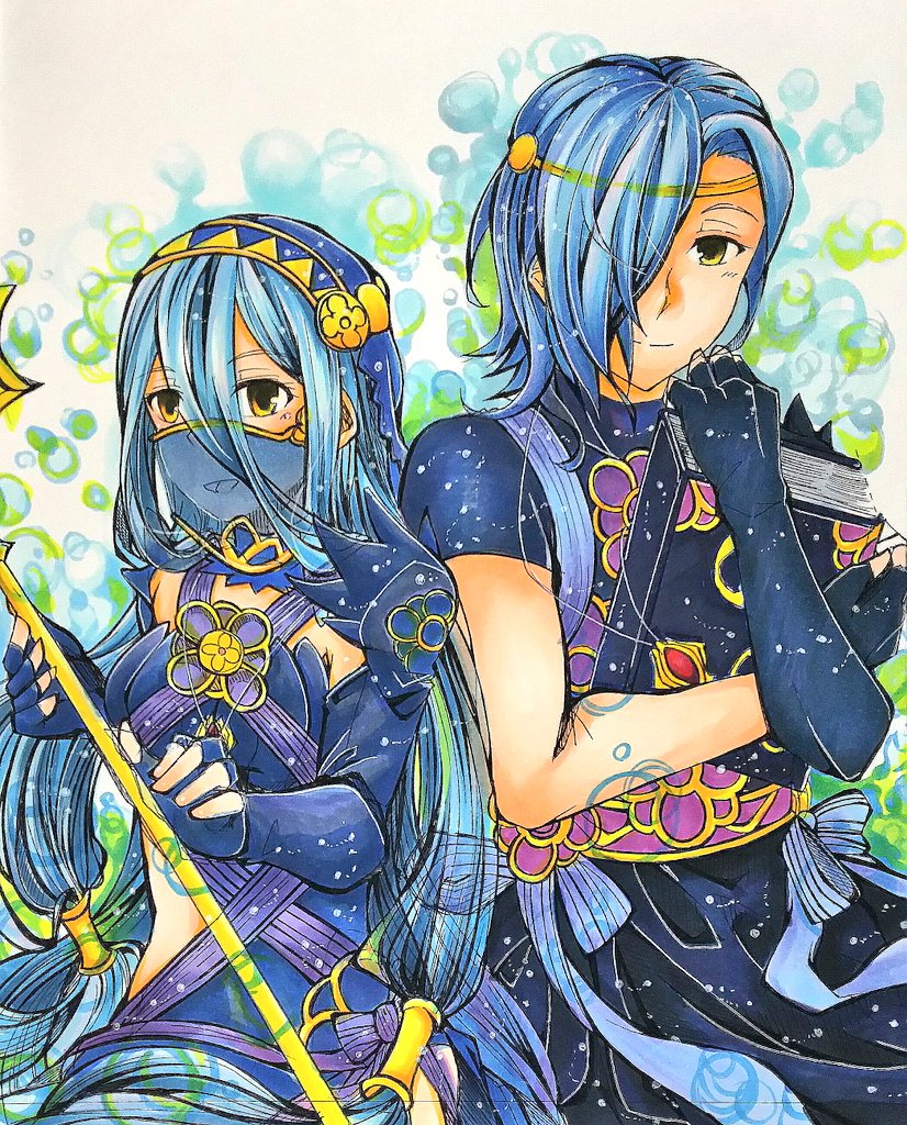 azura and shigure (fire emblem and 2 more) drawn by shiratsu_(white-seaside)