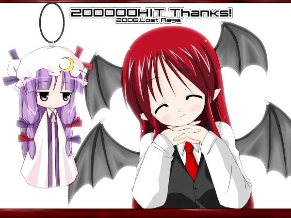 patchouli knowledge and koakuma (touhou) drawn by mizuno_kurage