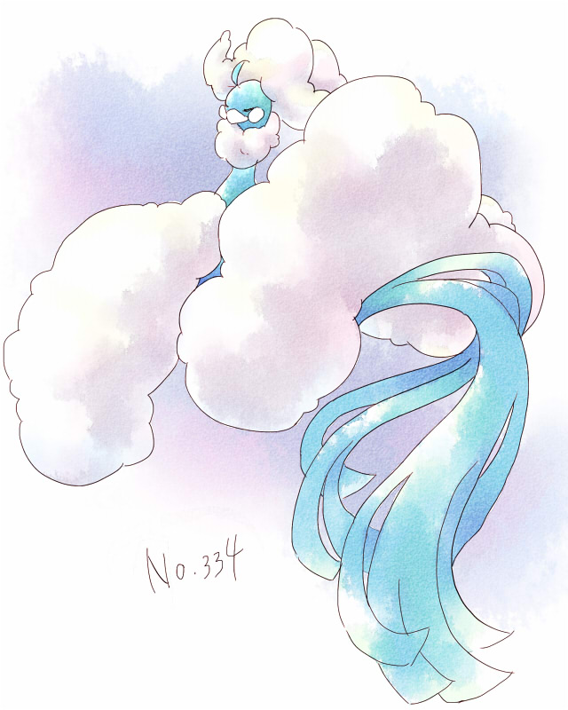 altaria and mega altaria (pokemon) drawn by kurimomo_(kaiko825)
