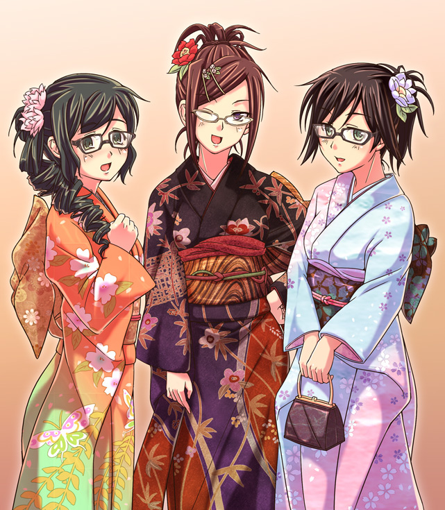 houzumi kaede, houzumi satsuki, and amasaki aoi (original) drawn by e20