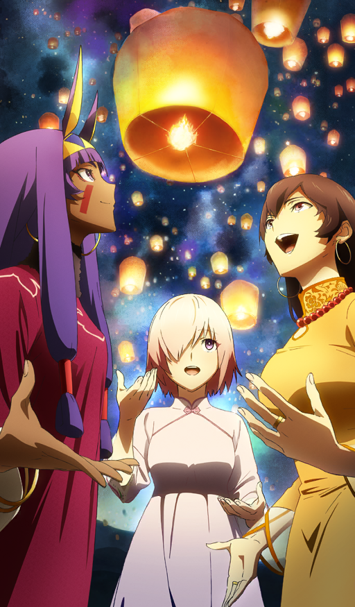mash kyrielight, nitocris, and xuangzang sanzang (fate and 1 more) drawn by suzuki_ema