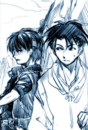 orphen and sarua solude (majutsushi orphen) drawn by ame_yamori