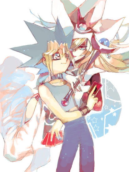 muto yugi and silent magician (yu-gi-oh!) drawn by jongo_(alzero)