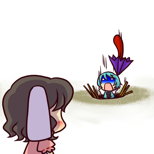 tatara kogasa and inaba tewi (touhou) drawn by socha