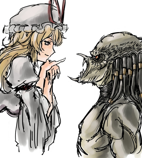 yakumo yukari and predator (touhou and 1 more) drawn by nameo_(judgemasterkou)