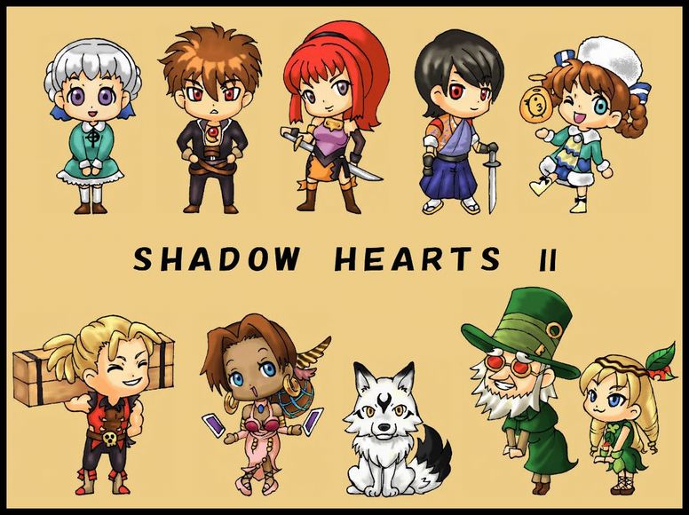 alice elliot, yuri hyuga, karin koenig, anastasia, lucia, and 5 more (shadow hearts and 1 more) drawn by dora_yaki