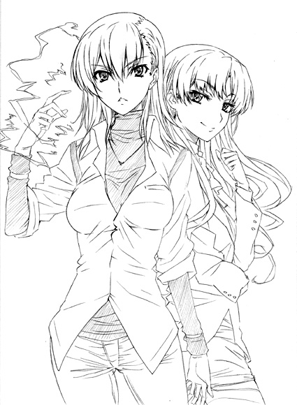 misaka mikoto and shirai kuroko (toaru majutsu no index and 1 more) drawn by drawfag