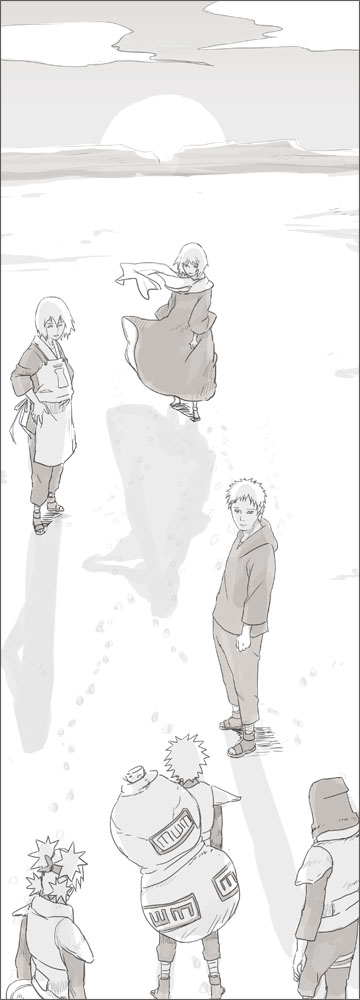 temari, gaara, kankurou, karura, rasa, and 1 more (naruto and 1 more) drawn by wei