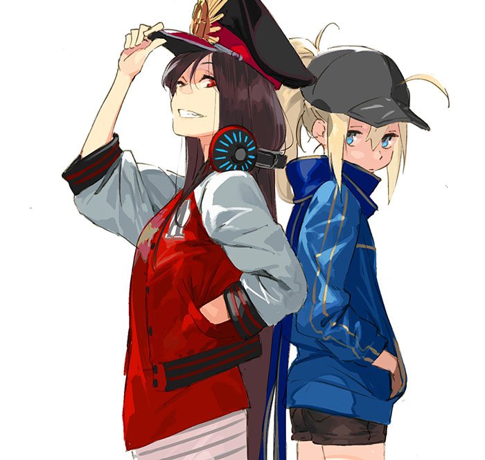artoria pendragon, oda nobunaga, and mysterious heroine x (fate and 1 more) drawn by pako_(pakosun)