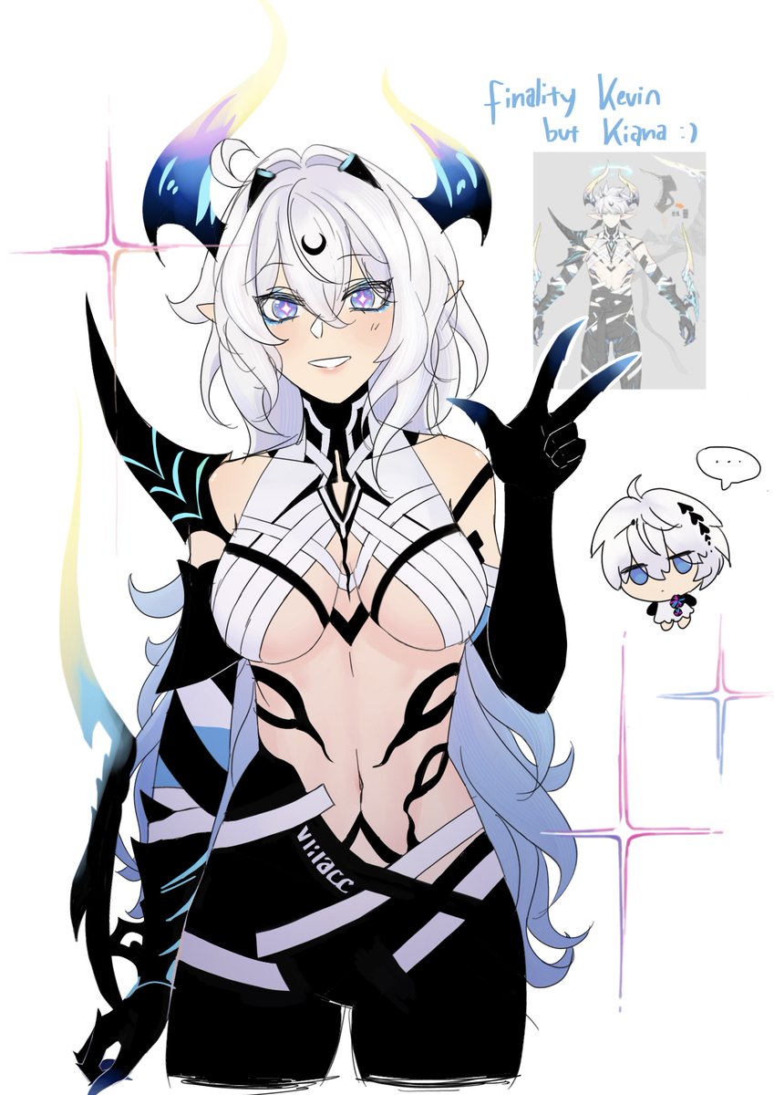 kiana kaslana, kevin kaslana, and diabolic kevin (honkai and 1 more) drawn by vlilacc