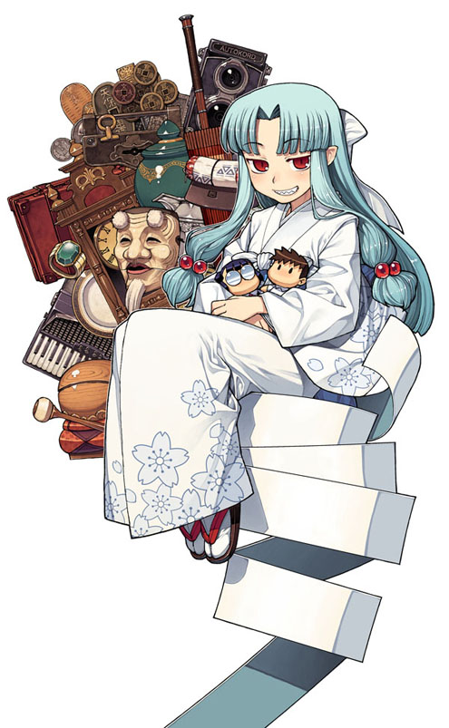 kiriha, kagami kazuya, and chikaishi chisato (tsugumomo) drawn by hamada_yoshikazu