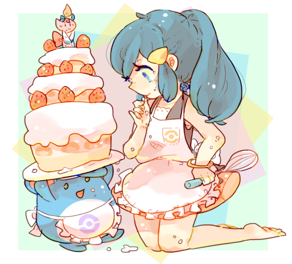 dawn, marill, and froslass (pokemon and 1 more) drawn by katiko