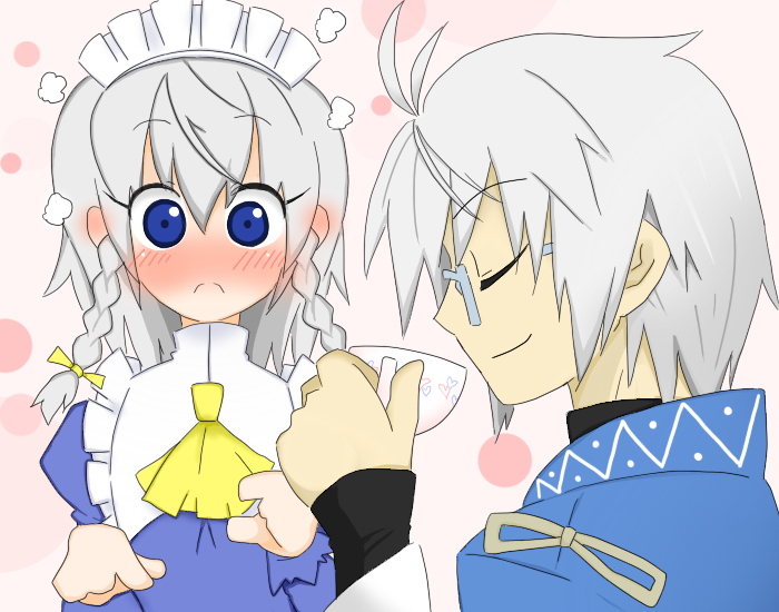 izayoi sakuya and morichika rinnosuke (touhou) drawn by sag_(karehabase)