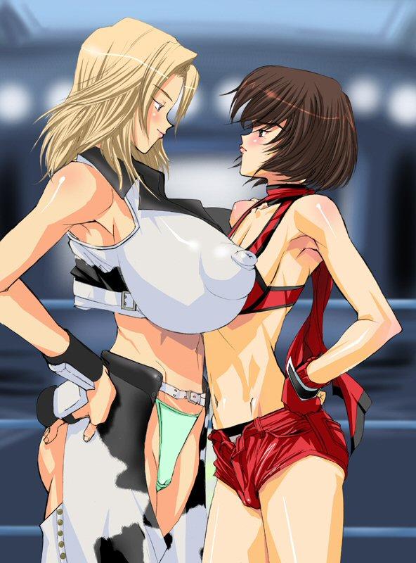 hinomoto reiko and dixie clemets (rumble roses) drawn by mimasaka_hideaki