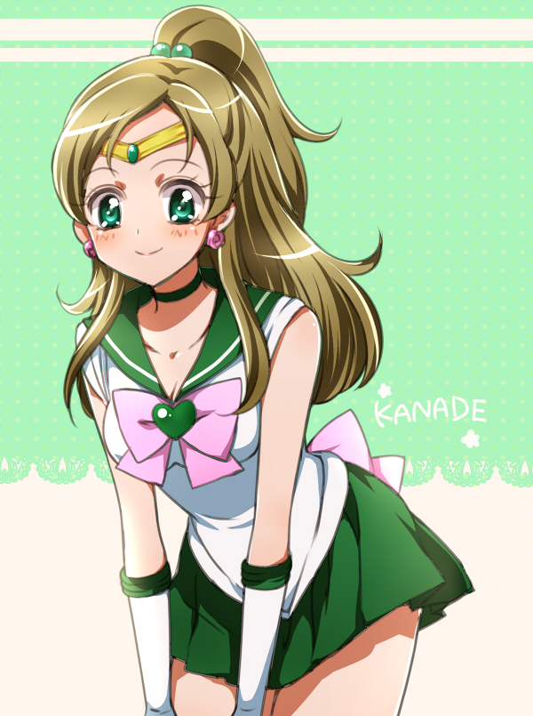 minamino kanade and sailor jupiter (precure and 2 more) drawn by kagami_chihiro