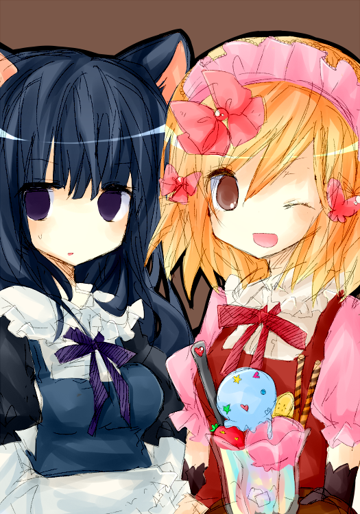 frederica bernkastel and lambdadelta (umineko no naku koro ni) drawn by nanase_(ribonshitoron)