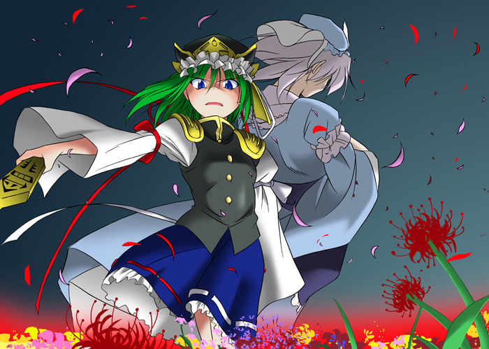 saigyouji yuyuko and shiki eiki (touhou) drawn by angeldust