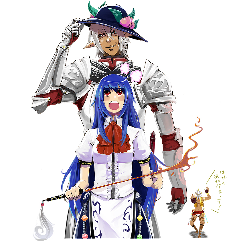 hinanawi tenshi, buront, and vaan (touhou and 4 more) drawn by yoruniyoruyoshi