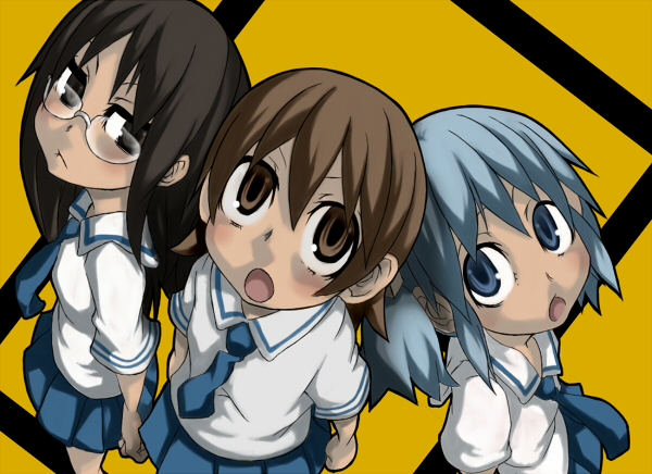 naganohara mio, aioi yuuko, and minakami mai (nichijou) drawn by ayame_hashinimasen