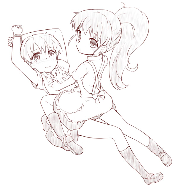 taneshima popura and inami mahiru (working!!) drawn by nagian