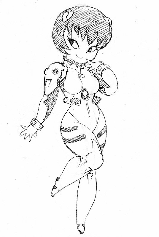 ayanami rei and jucika (neon genesis evangelion and 1 more) drawn by asari_yoshitoo