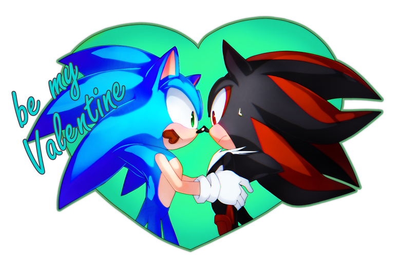 sonic the hedgehog and shadow the hedgehog (sonic) drawn by icen-hk