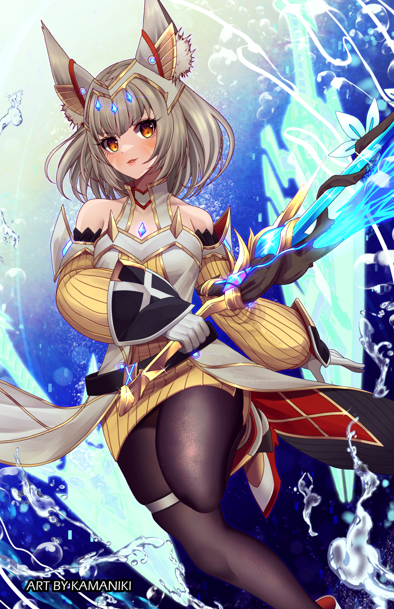 nia (xenoblade chronicles and 1 more) drawn by kamaniki