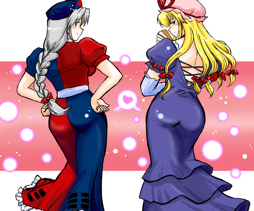 yakumo yukari and yagokoro eirin (touhou) drawn by azuki_osamitsu