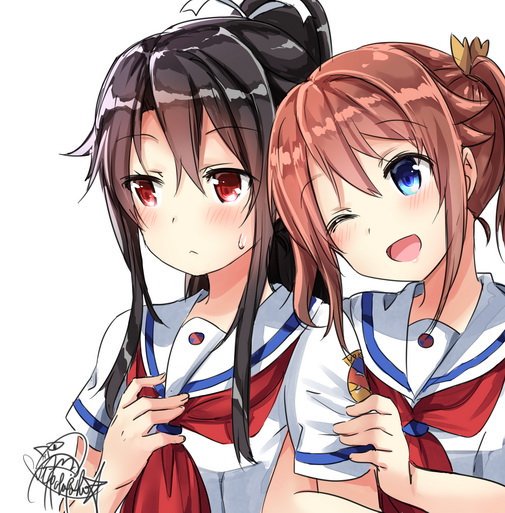 misaki akeno and munetani mashiro (high school fleet) drawn by gleision_adain