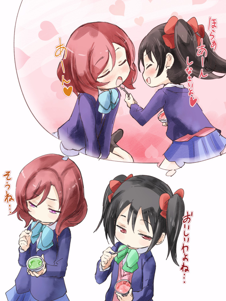 nishikino maki and yazawa nico (love live! and 1 more) drawn by yohane
