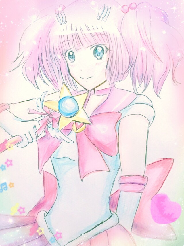 yoshikawa chinatsu and sailor chibi moon (bishoujo senshi sailor moon and 1 more) drawn by guritogura