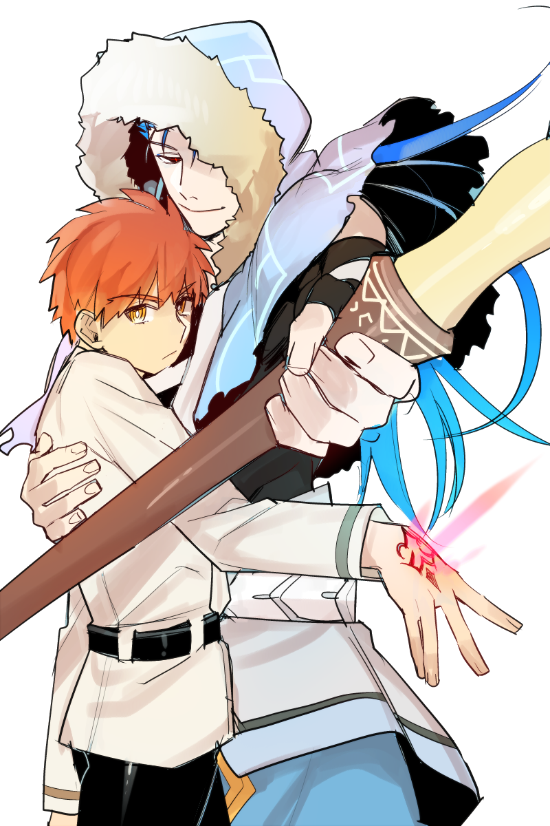 fujimaru ritsuka, emiya shirou, and cu chulainn (fate and 2 more) drawn by rui_(o-rui)