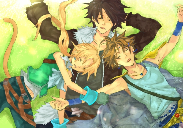 squall leonhart, zidane tribal, and bartz klauser (final fantasy and 4 more) drawn by uni_(gumin)