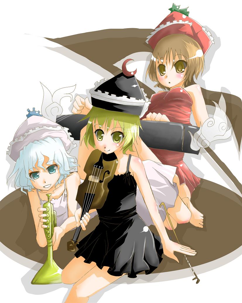 lunasa prismriver, merlin prismriver, and lyrica prismriver (touhou) drawn by arano_oki