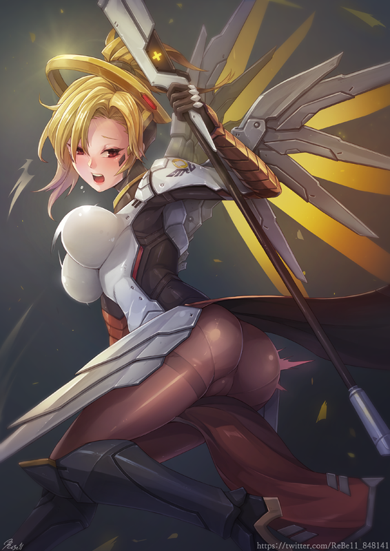 mercy (overwatch and 1 more) drawn by rebe11