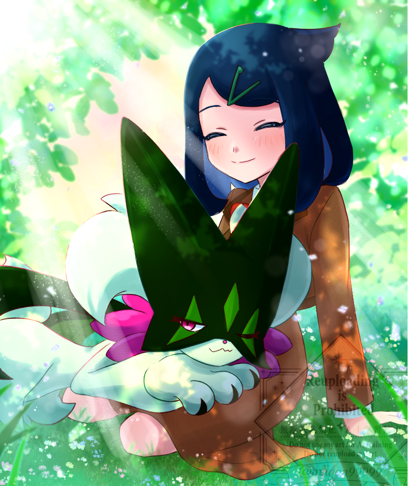 liko and meowscarada (pokemon and 1 more) drawn by yngon_(hwxf5232)