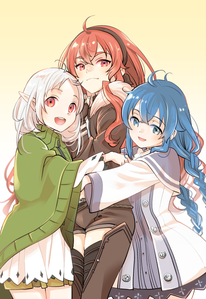 roxy migurdia, eris greyrat, and sylphiette (mushoku tensei) drawn by iwami_shouko