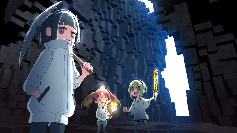 amano pikamee, hikasa tomoshika, and jitomi monoe (minecraft and 1 more) drawn by gyari_(imagesdawn)