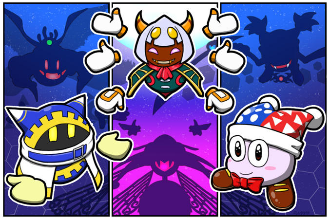 magolor, marx, taranza, queen sectonia, and marx soul (kirby) drawn by sirometa