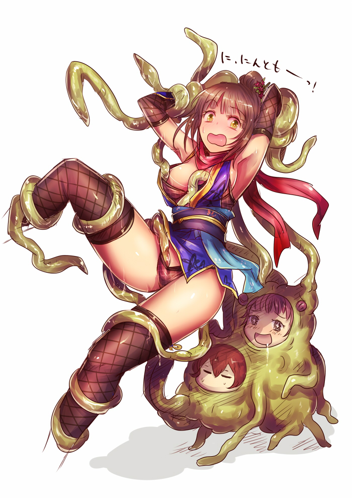 hamaguchi ayame, munakata atsumi, and ueda suzuho (idolmaster and 1 more) drawn by kara_(color)