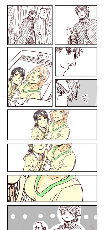 haruno sakura, uchiha sasuke, and uchiha sarada (naruto) drawn by khattriya